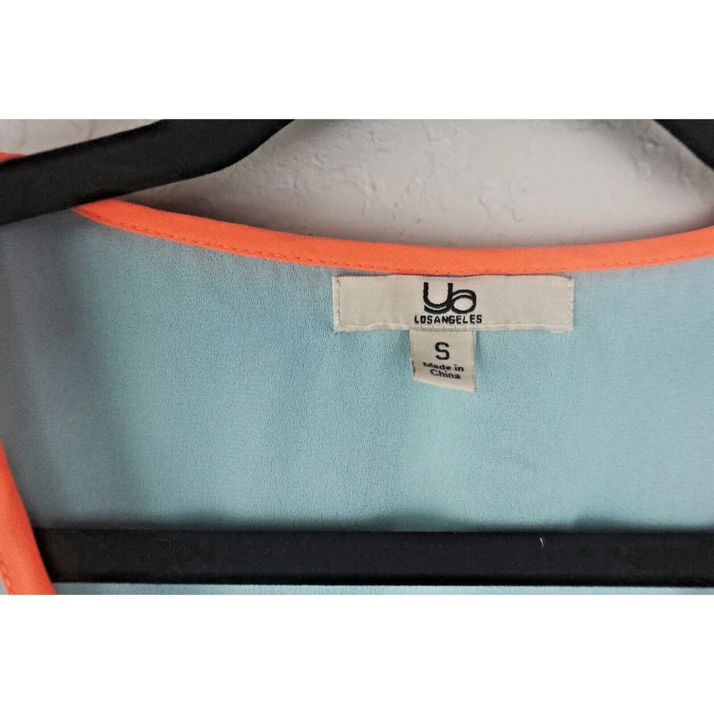 YA Los Angeles Womens S Colorblock‎ Sheer Layered Sleeveless Tank Top